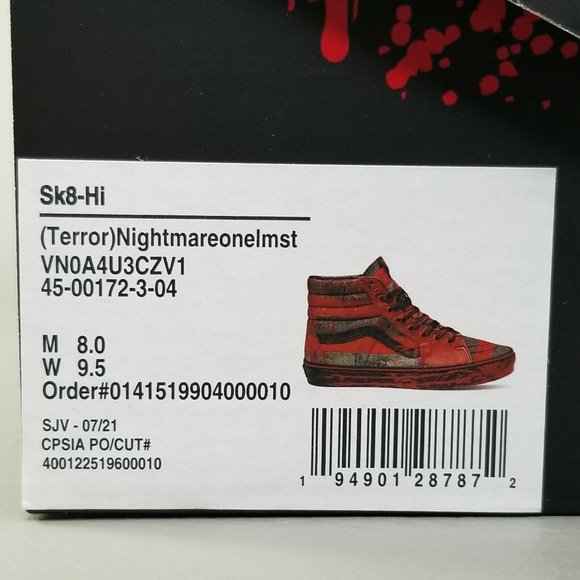 Elm Street Freddy Krueger Shoes Mens 